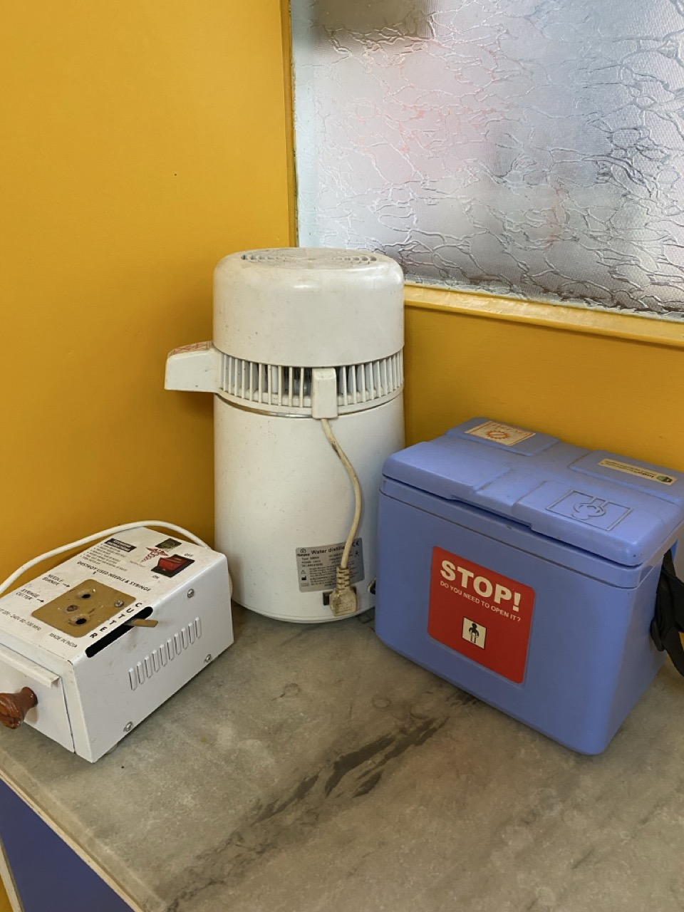 Medical consumables arranged on utility rack