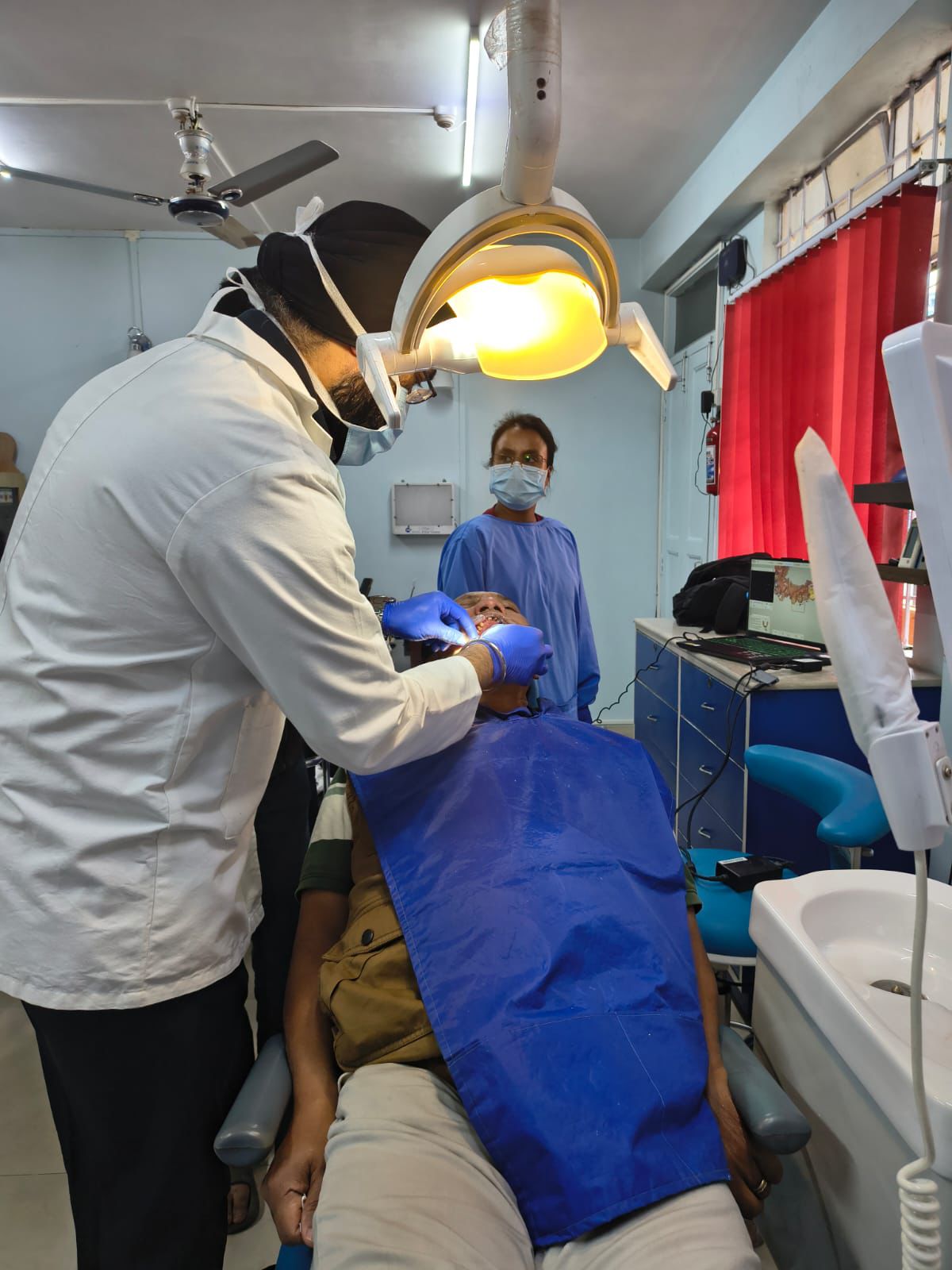 Close-up of intraoral scanning procedure in progress
